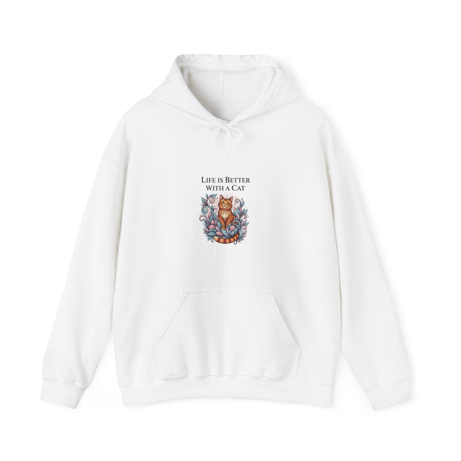 Life is Better with a Cat Hoodie, Cozy Cat Lover Sweatshirt, Gift for Cat Owners, Cute Animal Apparel, Pet Lover Gifts