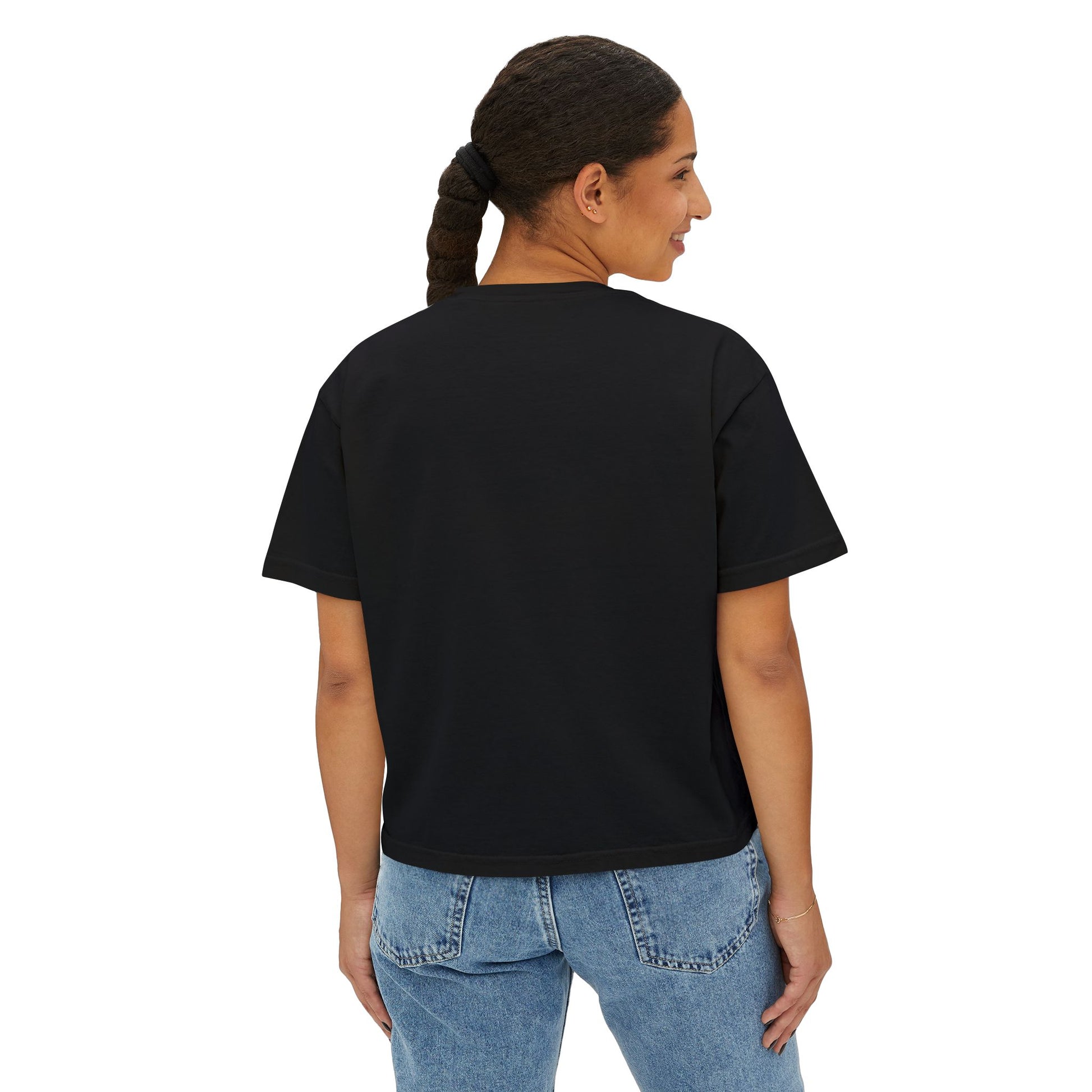 Women's Boxy Tee - 'Cats Bring Joy' Graphic Shirt, Pet Lover Gift, Casual Top, Cat Mom Shirt, Birthday Gift, Animal Lover Apparel