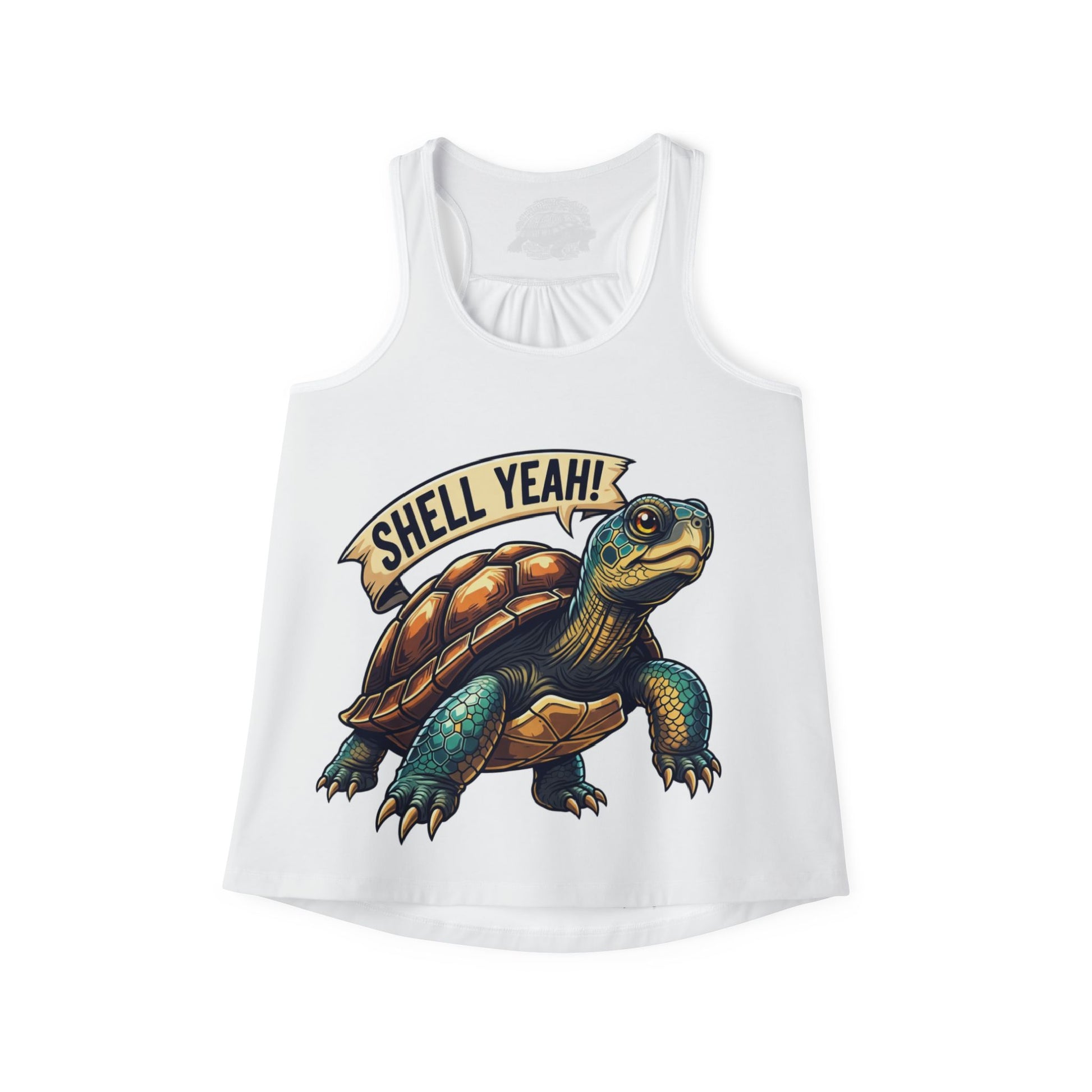 Shell Yeah! Women's Tank Top, Funny Turtle Shirt, Summer Apparel, Gift for Sea Lovers, Eco-Friendly Activewear, Casual Beachwear